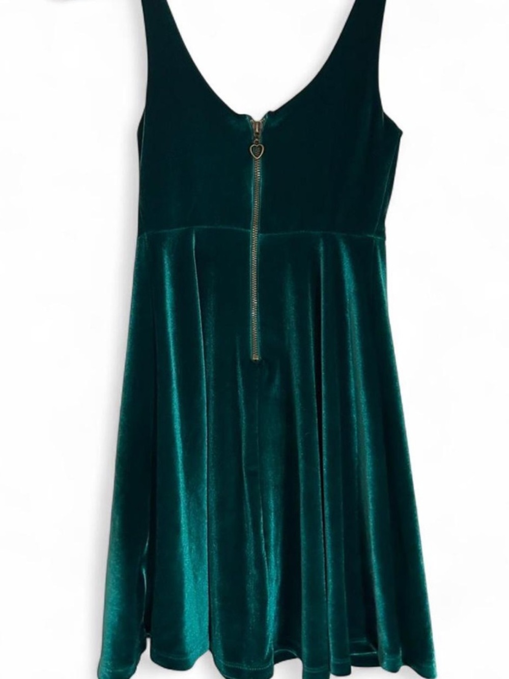 Urban Outfitters Dark Green Velvet V-Neck Mini Dress - Picture 3 of 4
